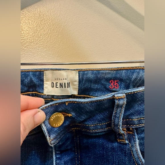 Sezane Jeans Womens Size 35 Blue Skinny Slim Fit Stretch Denim 5 Pocket Jeans - Picture 2 of 8